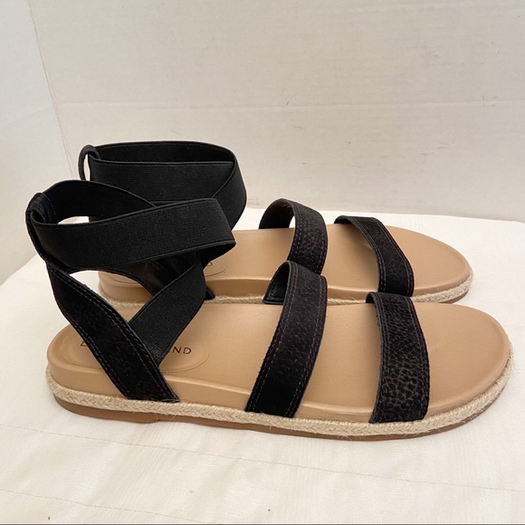 Lucky Brand Sandals Dilane Black Strappy Ankle Nubuck/ Elastic  Women's … - Picture 2 of 12